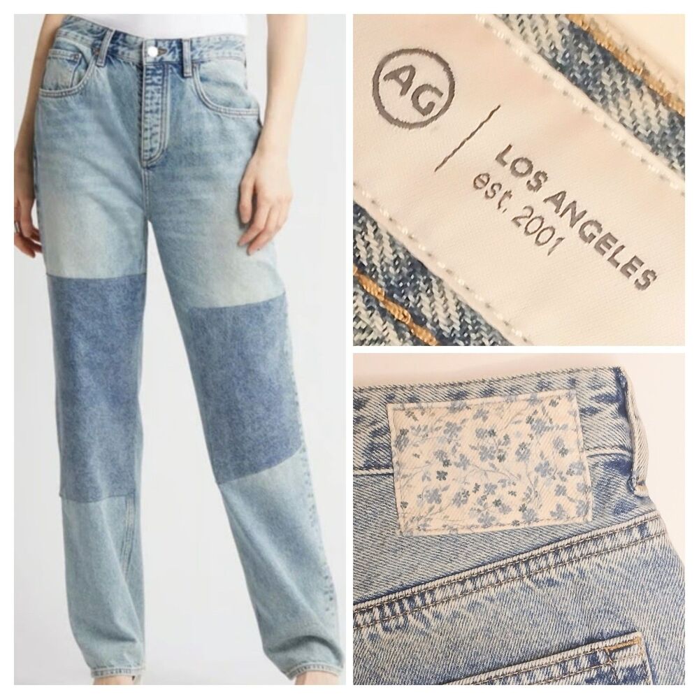 AG Jeans Womens Sz 25 Clove Patch Workwear Relaxed Vintage Straight Leg $245